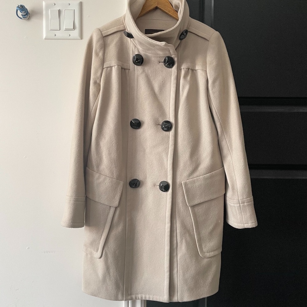 zara beige wool coat